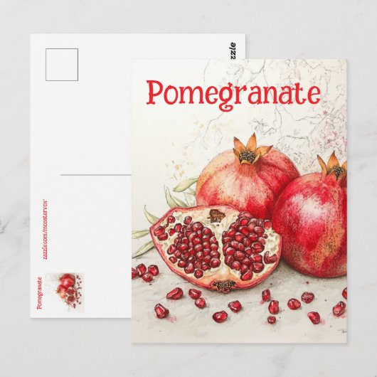 Pomegranate Postcard Briefkaart (Voorkant / Achterkant)