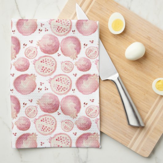 Pomegranate Print Tea Towel  Theedoek (Quarter Fold)