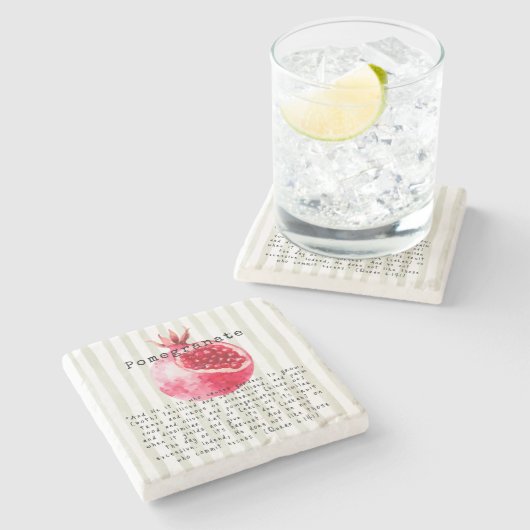 Pomegranate Quran Verse Stenen Onderzetter (Zijkant)