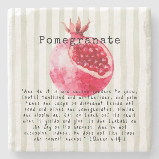 Pomegranate Quran Verse Stenen Onderzetter (Voorkant)