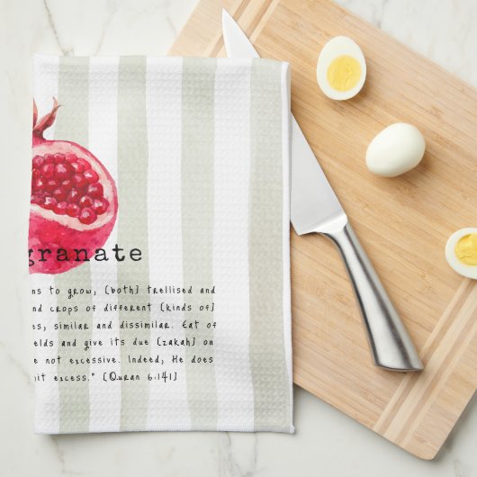 Pomegranate - Quran Verse Theedoek (Quarter Fold)