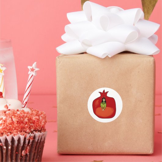 Pomegranate ronde sticker (Feest)