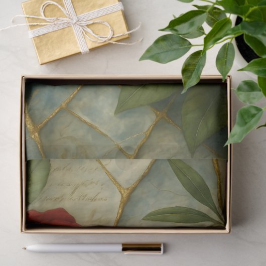 Pomegranate Rose – Ornate Botanical Fantasy Tissuepapier (Geschenk)