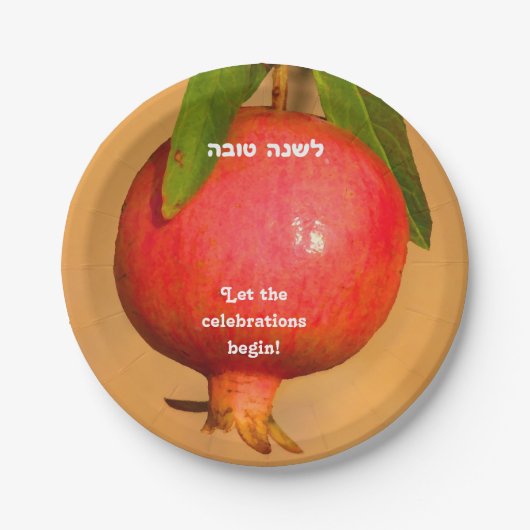 Pomegranate Rosh HaShana Papieren Bordje (Voorkant)