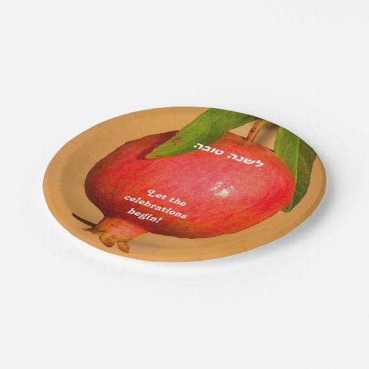 Pomegranate Rosh HaShana Papieren Bordje (Gekanteld)