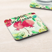 Pomegranate Rosh Hashanah Fruit Shana Tova Bier Onderzetter (Linkerzijde)