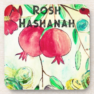 Pomegranate Rosh Hashanah Fruit Shana Tova Bier Onderzetter