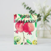 Pomegranate Rosh Hashanah Fruit Shana Tova Briefkaart (Staand voorkant)