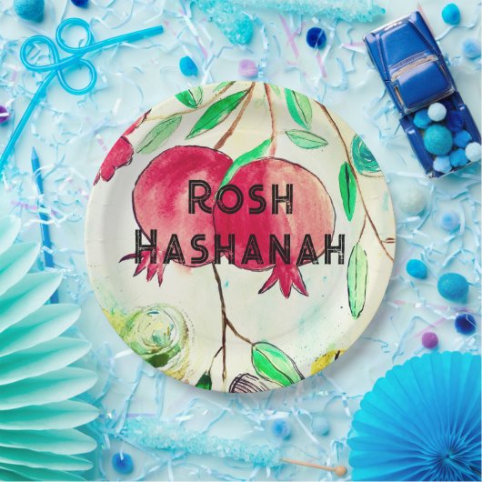 Pomegranate Rosh Hashanah Fruit Shana Tova Papieren Bordje (Feest)