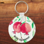 Pomegranate Rosh Hashanah Fruit Shana Tova Sleutelhanger (Voorkant)