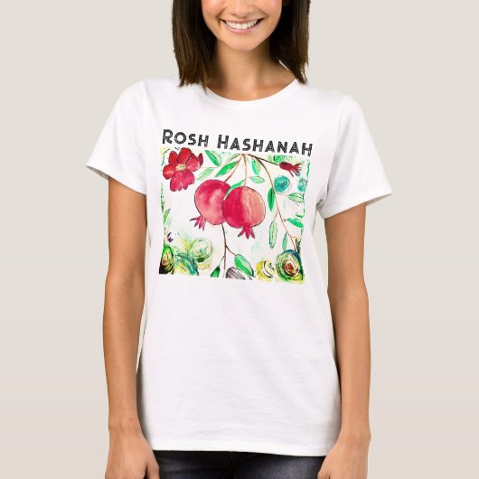 Pomegranate Rosh Hashanah Fruit Shana Tova T-shirt (Voorkant)