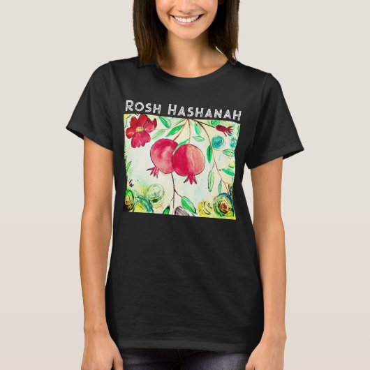 Pomegranate Rosh Hashanah Fruit Shana Tova T-shirt (Voorkant)