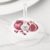 Pomegranate Star van David Jewish Wijnglaslabel (Dichtbij)