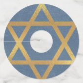 Pomegranate Star van David Jewish Wijnglaslabel (Achterkant)