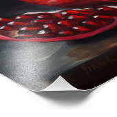 Pomegranate | Stilleven | Stijl van oliehoudende v Foto Afdruk (Hoek)