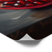 Pomegranate | Stilleven | Stijl van oliehoudende v Poster (Hoek)