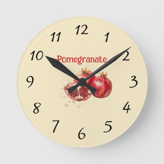 Pomegranate Wall Clock Ronde Klok (Voorkant)