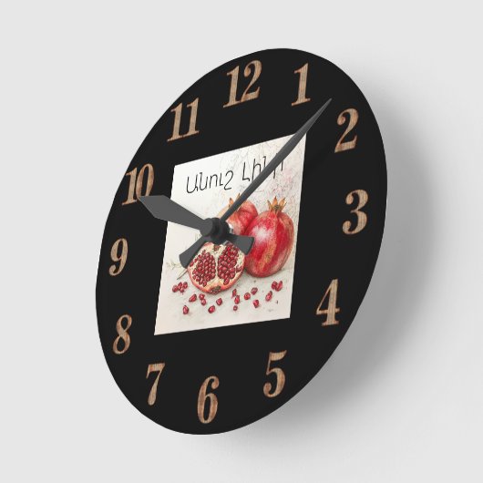 Pomegranate Wall Clock Ronde Klok (Hoek)