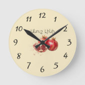 Pomegranate Wall Clock Ronde Klok (Voorkant)