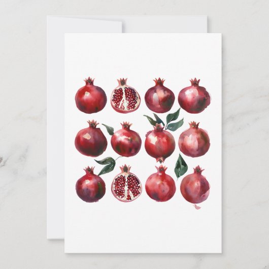 Pomegranate Watercolor Art Kaart (Voorkant)