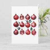Pomegranate Watercolor Art Kaart (Staand voorkant)