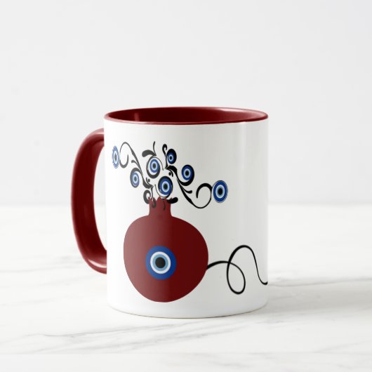 pomegranate with evil eye mug mok (Voorkant links)