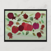 Pomegranaten en appels zoet Jaar Briefkaart (Voorkant)
