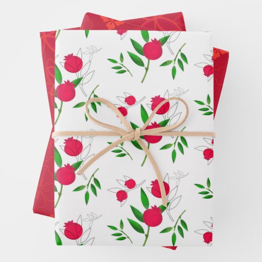 Pomegranaten en coördinerende Prints Inpakpapier Vel (In situ)