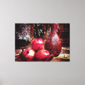 Pomegranaten en een pitcher canvas afdruk (Voorkant)