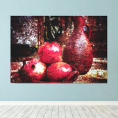 Pomegranaten en een pitcher canvas afdruk (Insitu (Houten vloer))