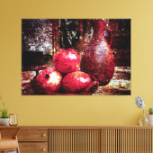 Pomegranaten en een pitcher canvas afdruk (Insitu (Woonkamer))