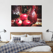 Pomegranaten en een pitcher canvas afdruk (Insitu (Slaapkamer))
