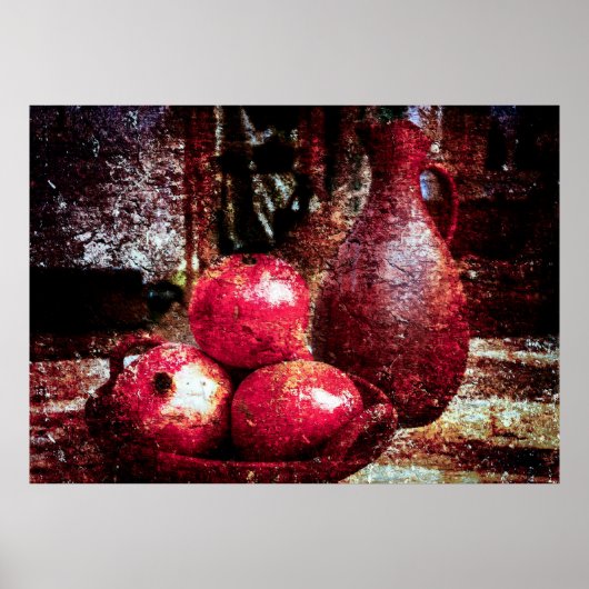 Pomegranaten en een pitcher poster (Voorkant)