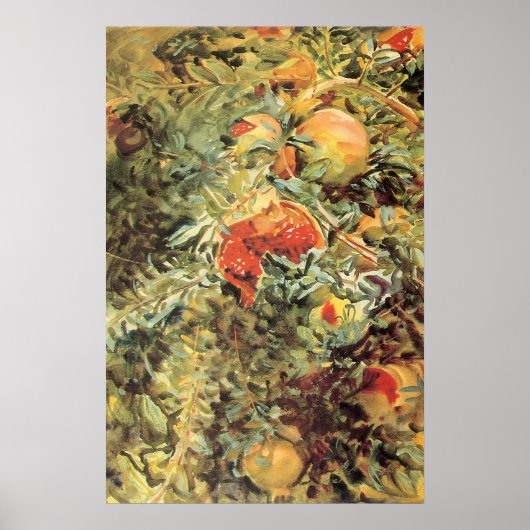 Pomegranaten II van John Singer Sargent Poster (Voorkant)