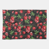 Pomegranaten op Black Jewish Rosh Hashanah Star Theedoek (Horizontaal)