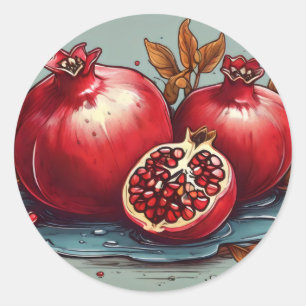 Pomegranaten Ronde Sticker