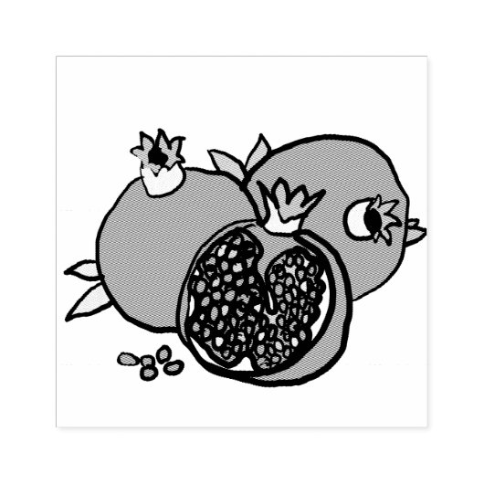 Pomegranaten Rubberstempel (Afrduk)