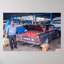 Pomegranaten te koop aangeboden poster