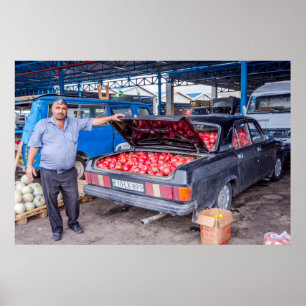 Pomegranaten te koop aangeboden poster