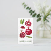 Pomegranates Autumn Fruits, geïllustreerd Visitekaartje (Staand voorkant)