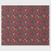 Pomegranates, Figs and Honey Bees Burgundy Cadeaupapier (Vlak)