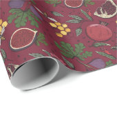 Pomegranates, Figs and Honey Bees Burgundy Cadeaupapier (Rol Hoek)