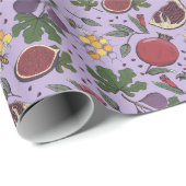 Pomegranates, Figs and Honey Bees Purple Cadeaupapier (Rol Hoek)