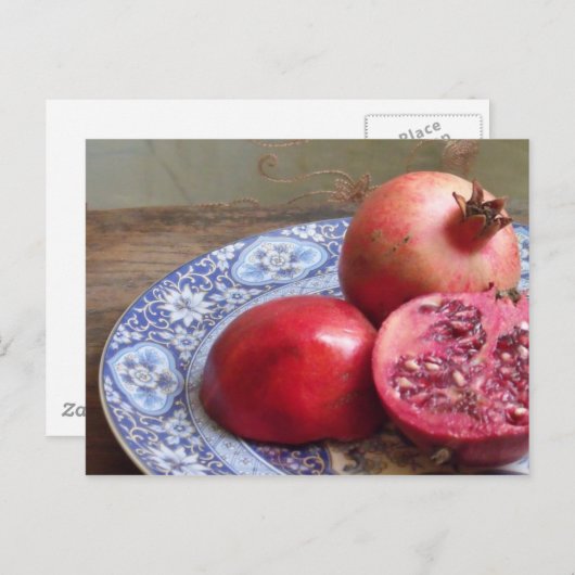 Pomegranationale vruchtenstilstand briefkaart (Voorkant / Achterkant)