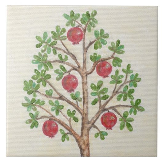 Pomegrante-boomwandtegels Tegeltje (Voorkant)