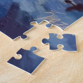 Pomeraans slapend op kerstlichtjes kersthoed legpuzzel (Zijkant)