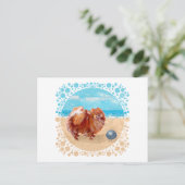 Pomeranian aan de kust briefkaart (Staand voorkant)
