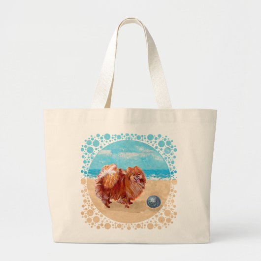 Pomeranian aan de kust grote tote bag (Voorkant)