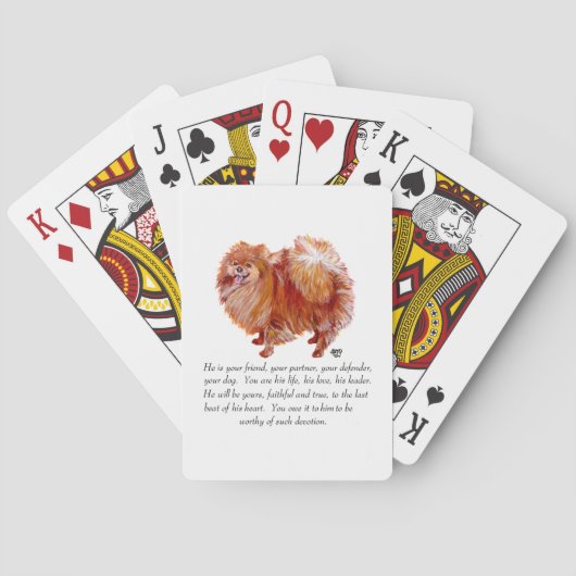 Pomeranian Aandenken Man Speelkaarten (Achterkant)