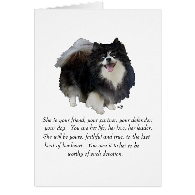 Pomeranian Aandenken Vrouwelijk (Voorkant)